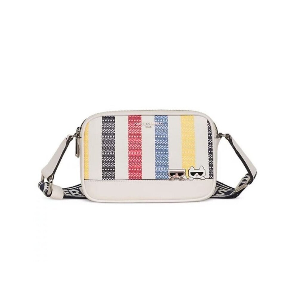 KARL LAGERFELD Paris Maybelle women's small crossbody camera bag - Striped multi
